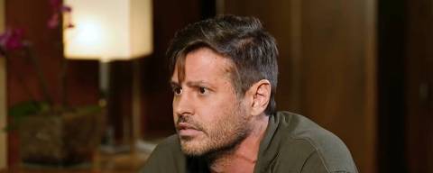 Dado Dolabella durante entrevista ao Domingo Espetacular, da Record